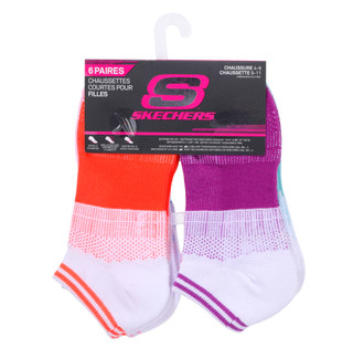 Thumbnail 2: Skechers 6 Pr Girls Low Cut Cushioned Socks 