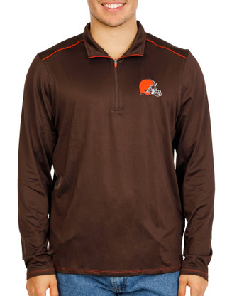 Thumbnail 1: CLEVELAND BROWNS Men's Long Sleeve Quarter Zip Cleveland Browns Shirt 