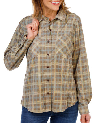 Thumbnail 1: Madison & Monroe Women's 2 Pocket Button Up Corduroy Shirt 