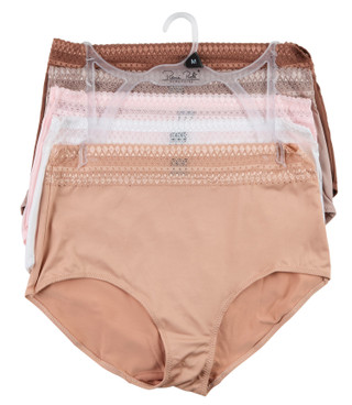 Thumbnail 1: Rene Rofe Women's 5 Pk Seamless High-Cut Full Coverage Brief Panties 