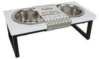 Thumbnail 1: Kasa Pet  3 Pc 12x4 Elevated Pet Bowl Dining Set 