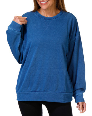 Thumbnail 1: GOTTEX CREW NECK DENIM TOP 
