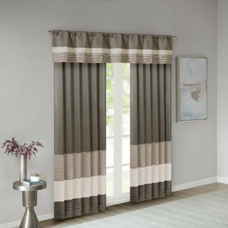 Thumbnail 4: Madison Park Madison Park Amherst Polyoni Pintuck Valance 