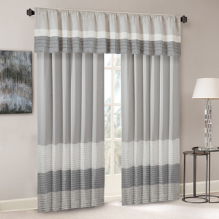 Thumbnail 3: Madison Park Madison Park Amherst Polyoni Pintuck Valance 