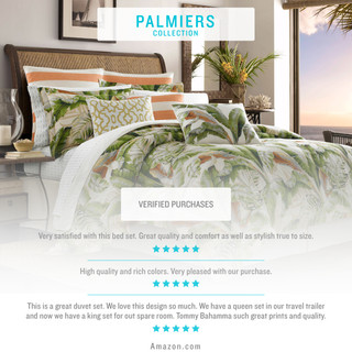 Thumbnail 7: Tommy Bahama Tommy Bahama Palmiers Green 3-pc. Duvet Cover Set 