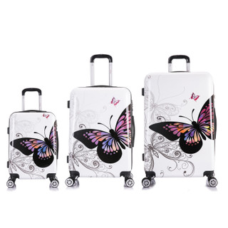 Thumbnail 2: INUSA INUSA Butterfly Hardside Lightweight 3 pc Luggage Set 
