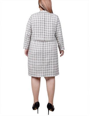 Thumbnail 7: NY COLLECTION NY Collection Plus Long Sleeve Tweed Dress Set 