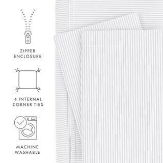 Thumbnail 23: Home Collections Home Collections Premium Soft Pinstriped Duvet Cover Set 