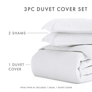 Thumbnail 9: Home Collections Home Collections Premium Soft Pinstriped Duvet Cover Set 
