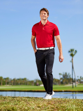 Thumbnail 4: PGA TOUR PGA TOUR Mens Solid Airflux Short Sleeve Polo Shirt 