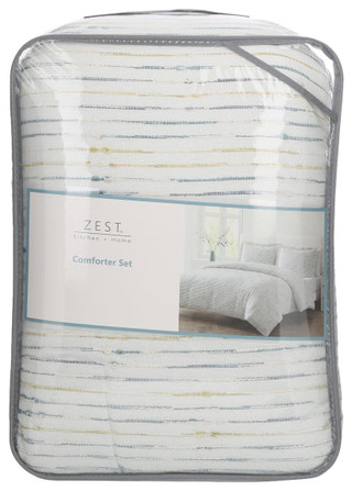 Thumbnail 4: Zest Kitchen + Home ZEST Kitchen + Home Allyson Striped Comforter Set 