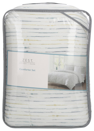 Thumbnail 5: Zest Kitchen + Home ZEST Kitchen + Home Allyson Striped Comforter Set 