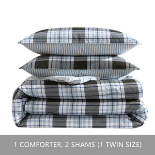 Thumbnail 13: Eddie Bauer Eddie Bauer Lewis Plaid 100% Cotton Comforter Bedding Set 