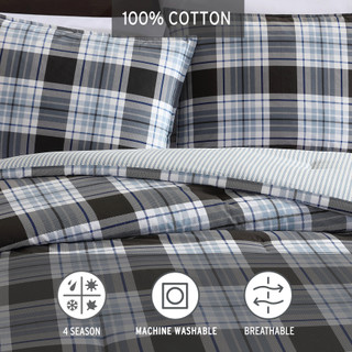 Thumbnail 23: Eddie Bauer Eddie Bauer Lewis Plaid 100% Cotton Comforter Bedding Set 