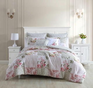 Thumbnail 1: Laura Ashley Laura Ashley Ailyn 100% Cotton Comforter Bedding Set 