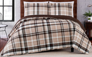 Thumbnail 1: Truly Soft Truly Soft Paulette Plaid Stripe Quilt Set 