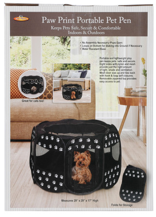 Thumbnail 1: Paw Print Portable Pet Pen 