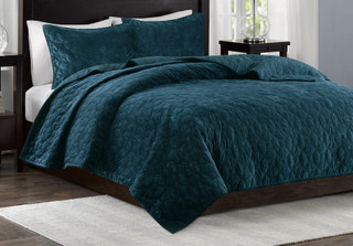 Thumbnail 1: Madison Park Madison Park Harper Teal 3-pc. Coverlet Set 