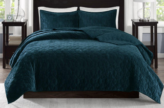 Thumbnail 4: Madison Park Madison Park Harper Teal 3-pc. Coverlet Set 