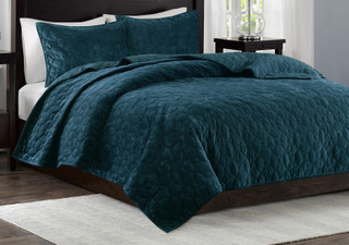 Thumbnail 1: Madison Park Madison Park Harper Teal 3-pc. Coverlet Set 