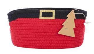 Thumbnail 1: RGI 11x8x5 Christmas Santa Belt Basket 