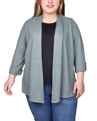Thumbnail 1: NY COLLECTION NY Collection Plus 3/4 Sleeve Two In One Top 