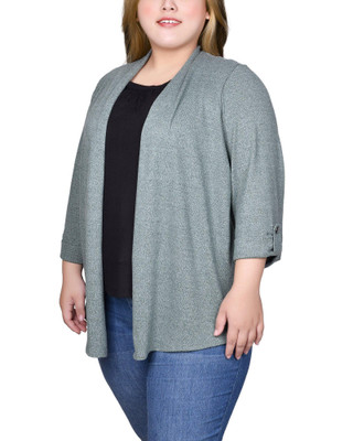 Thumbnail 3: NY COLLECTION NY Collection Plus 3/4 Sleeve Two In One Top 