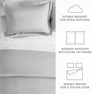 Thumbnail 20: Home Collections Home Collections Premium Soft Quadrafoil Duvet Cover Set 