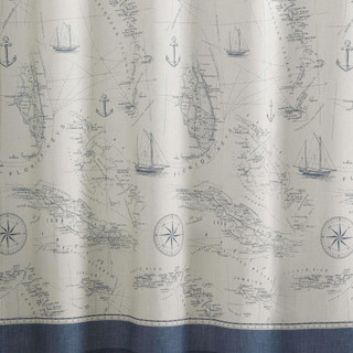 Thumbnail 2: Tommy Bahama Tommy Bahama Caribbean Sea Blue Shower Curtain 