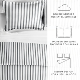 Thumbnail 21: Home Collections Home Collections Premium Soft Vertical Dream Duvet Cover Set 