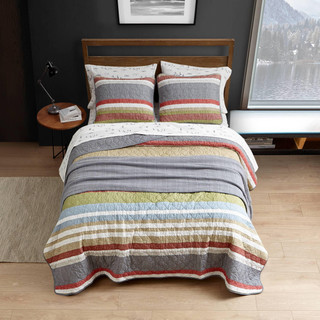 Thumbnail 16: Eddie Bauer Eddie Bauer Salmon Ladder 100% Cotton Reversible Quilt Set 