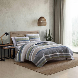 Thumbnail 6: Eddie Bauer Eddie Bauer Salmon Ladder 100% Cotton Reversible Quilt Set 