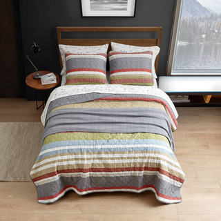 Thumbnail 12: Eddie Bauer Eddie Bauer Salmon Ladder 100% Cotton Reversible Quilt Set 
