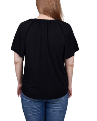Thumbnail 2: NY COLLECTION NY Collection Petite Raglan Sleeve Top with Chain Detail 