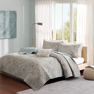 Thumbnail 2: Madison Park Madison Park Ronan 5 Piece Cotton Coverlet Set 