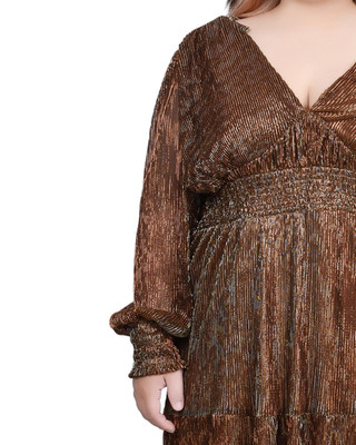 Thumbnail 2: NY COLLECTION NY Collection Plus Long Sleeve Plisse Mesh Dress 