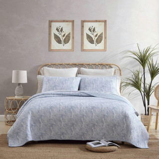 Thumbnail 1: Tommy Bahama Tommy Bahama Distressed Water Leaves Reversible Quilt Set 