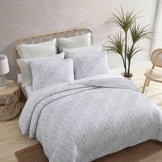 Thumbnail 7: Tommy Bahama Tommy Bahama Distressed Water Leaves Reversible Quilt Set 