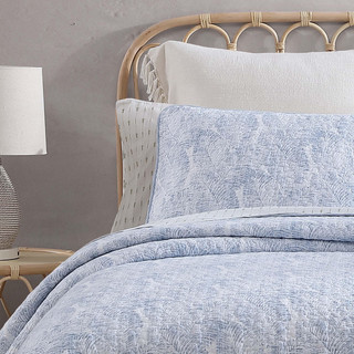 Thumbnail 11: Tommy Bahama Tommy Bahama Distressed Water Leaves Reversible Quilt Set 