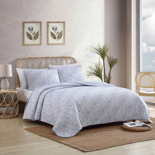 Thumbnail 6: Tommy Bahama Tommy Bahama Distressed Water Leaves Reversible Quilt Set 