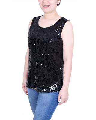 Thumbnail 3: NY COLLECTION NY Collection Petite Sleeveless Sequined Tank Top 