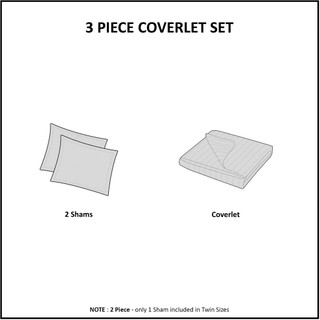 Thumbnail 23: Madison Park Madison Park Quebec 3 pc Corner Pleated Quilted Bedspread 