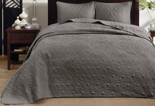 Thumbnail 7: Madison Park Madison Park Quebec 3 pc Corner Pleated Quilted Bedspread 