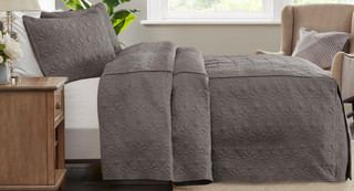 Thumbnail 14: Madison Park Madison Park Quebec 3 pc Corner Pleated Quilted Bedspread 