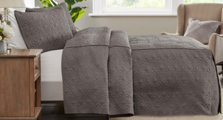 Thumbnail 15: Madison Park Madison Park Quebec 3 pc Corner Pleated Quilted Bedspread 