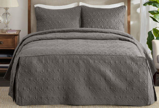 Thumbnail 9: Madison Park Madison Park Quebec 3 pc Corner Pleated Quilted Bedspread 