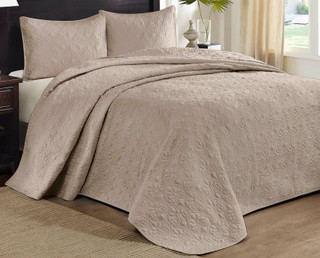 Thumbnail 6: Madison Park Madison Park Quebec 3 pc Corner Pleated Quilted Bedspread 