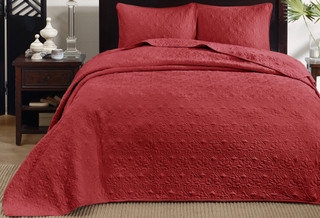Thumbnail 3: Madison Park Madison Park Quebec 3 pc Corner Pleated Quilted Bedspread 