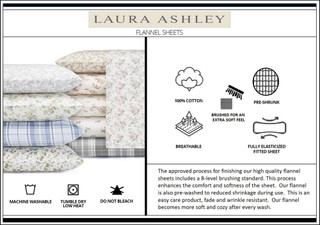 Thumbnail 10: Laura Ashley Laura Ashley Crestwood Flannel Sheet Set 