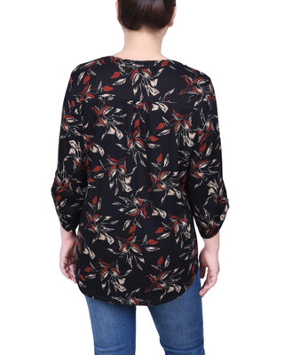 Thumbnail 3: NY COLLECTION NY Collection Womens 3/4 Roll Sleeve Top 